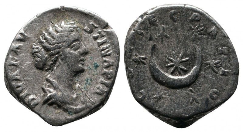 Diva Faustina II, AD 176-180. AR Denarius (17mm-3.14g). Rome. DIVA FAVSTINA PIA,...