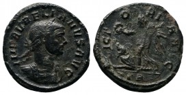 Mysia, Cyzicus. Aurelian, 270-275 AD. Æ (18mm-2,46g) Struck 270-275 AD. Rome Mint. IMP AVRELIANVS AVG. Laureate and cuirassed bust right / VICT-O-RI-A...