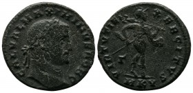 Mysia, Cyzicus. Maximinus II Daia, 305-313 AD. Æ Follis. (25mm-6,30g). GAL VAL MAXIMINVS NOB C. Laureate head right. / VIRTVTI EXERCITVS / Γ / M KV. M...