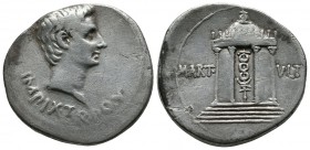 Octavian, as Augustus 27 BC – 14 AD. Cistophoric tetradrachm AR (27mm-11.53g), Pergamum (?), c.19-18 BC. IMP IX TR – [PO T V] Bare head right. / MART ...
