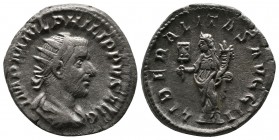 Philip I Arabs. 244-249 AD. AR Antoninianus (22mm-3,30g). Rome mint. Struck 245 AD. IMP MIVL PHILIPPVS AVG. Radiate, draped, and cuirassed bust right ...