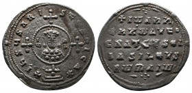 John I Tzimisces. 969-976 AD. AR Miliaresion (22mm-3.30g) . Constantinople mint. +IHSUS XRISTRUS NICA*, IW AN, cross crosslet on globus above two step...