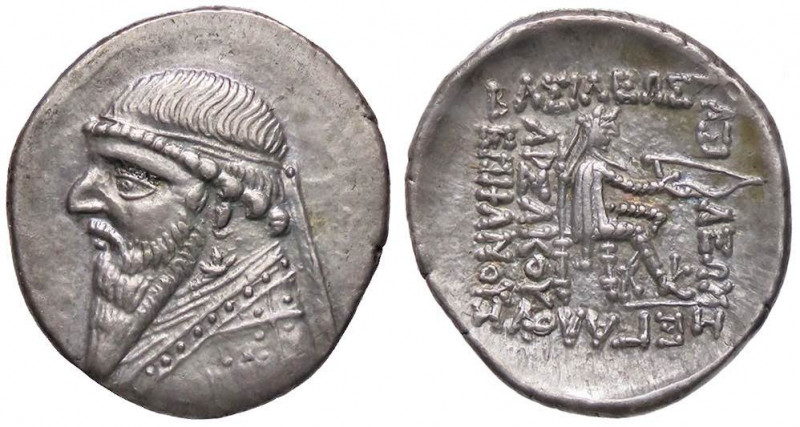 GRECHE - RE PARTHI - Mitridate II (123-88 a.C.) - Dracma - Busto diademato e dra...