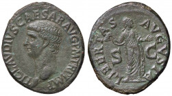 ROMANE IMPERIALI - Claudio (41-54) - Asse - Testa a s. /R La Libertà stante a d. con un berretto nella mano d. e tende la s. C. 47; RIC 113 (AE g. 11,...