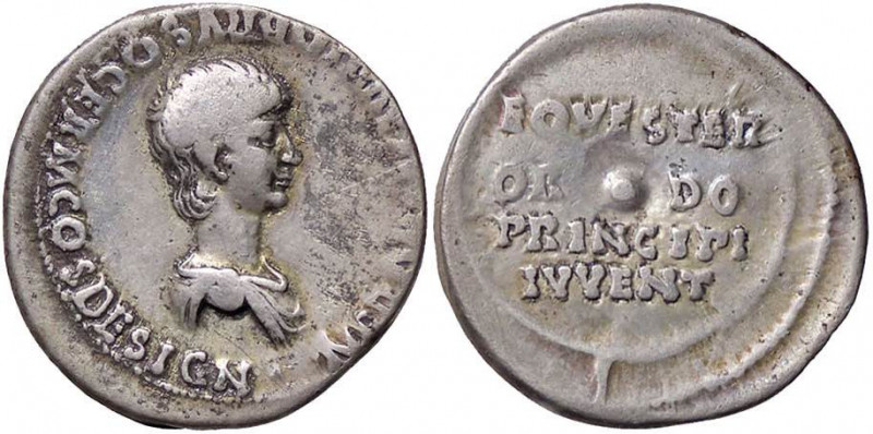 ROMANE IMPERIALI - Nerone (54-68) - Denario - Busto giovanile drappeggiato a d. ...