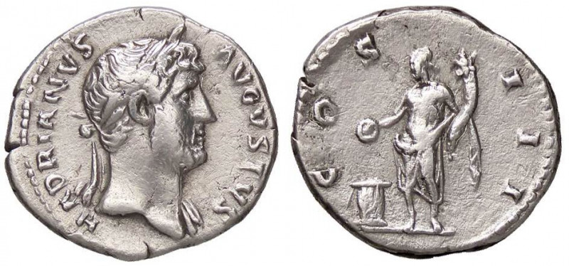 ROMANE IMPERIALI - Adriano (117-138) - Denario - Testa laureata a d. /R Genio st...