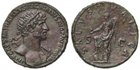 ROMANE IMPERIALI - Adriano (117-138) - Dupondio - Busto radiato e drappeggiato a d. /R Figura femminile stante a s. con un piede su un globo e con pat...