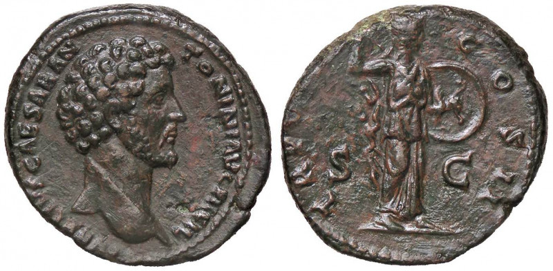 ROMANE IMPERIALI - Marco Aurelio (161-180) - Asse - Testa a d. /R Pallade stante...
