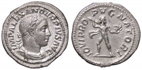 ROMANE IMPERIALI - Alessandro Severo (222-235) - Denario - Busto laureato e drappeggiato a d. /R Giove nudo andante d. con aquila e fulmine C. 76; RIC...