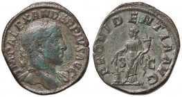 ROMANE IMPERIALI - Alessandro Severo (222-235) - Sesterzio - Busto laureato a d. /R La Provvidenza stante a s. con spighe e cornucopia, ai suoi piedi ...