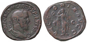 ROMANE IMPERIALI - Pupieno (238) - Sesterzio - Busto laureato e drappeggiato a d. /R La Vittoria stante a s. con corona e palma C. 38 (12 Fr.); RIC 23...