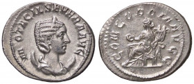 ROMANE IMPERIALI - Otacilia Severa (moglie di Filippo I) - Antoniniano - Busto diademato a d. su crescente /R La Concordia seduta a s. con patera e do...