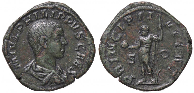 ROMANE IMPERIALI - Filippo II (247-249) - Sesterzio - Busto drappeggiato a d. /R...