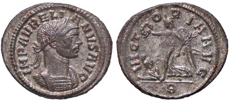 ROMANE IMPERIALI - Aureliano (270-275) - Denario - Busto laureato, corazzato e d...