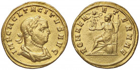 ROMANE IMPERIALI - Tacito (275-276) - Aureo - Busto laureato e corazzato a d. /R Roma seduta a s. con Vittoria e scettro C. 115; RIC 333 (AU g. 5,07) ...