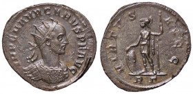 ROMANE IMPERIALI - Caro (282-283) - Antoniniano - Busto radiato e drappeggiato a d. /R Soldato con elmo stante a s. con lancia e scudo C. 107 (MI g. 3...