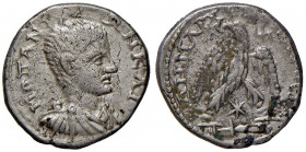ROMANE PROVINCIALI - Diadumeniano (218) - Tetradracma (Gaza - Judea) - Busto drappeggiato e corazzato a d. /R Aquila stante ad ali aperte con corona n...