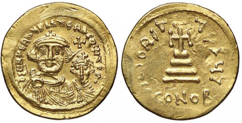 BIZANTINE - Eraclio e Eraclio Costantino (613-638) - Solido - I busti coronati d...