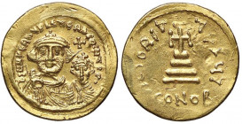 BIZANTINE - Eraclio e Eraclio Costantino (613-638) - Solido - I busti coronati di fronte /R Croce su tre gradini Ratto 1364/1365; Sear 738 (AU g. 4,39...