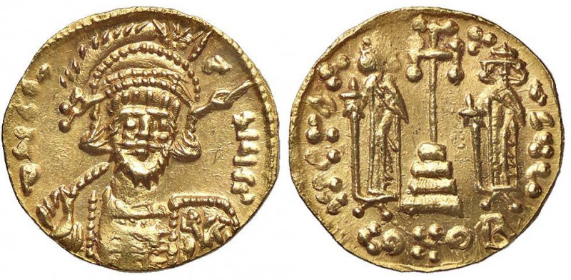 BIZANTINE - Costantino IV (681-685) - Solido - Busto corazzato di fronte con scu...