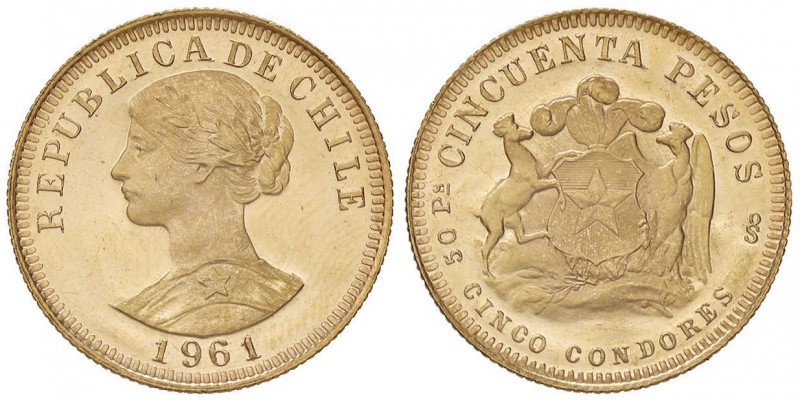 ESTERE - CILE - Repubblica - 50 Pesos 1961 Kr. 169 (AU g. 10,19)
FS