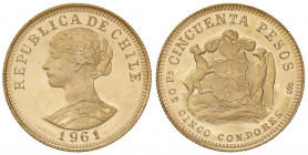ESTERE - CILE - Repubblica - 50 Pesos 1961 Kr. 169 (AU g. 10,19)
FS
