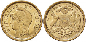 ESTERE - CILE - Repubblica - 10 Pesos 1895 Kr. 131 (AU g. 6,02)
SPL-FDC