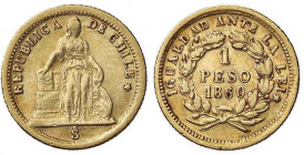 ESTERE - CILE - Repubblica - Peso 1860 Kr. 133 (AU g. 1,53)
BB