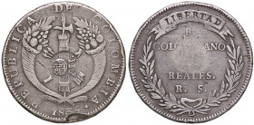 ESTERE - COLOMBIA - I Repubblica di Colombia (1821-1837) - 8 Reales 1835 RS Kr. 89 R (AG g. 26,68)Contomarca "corona e "Y.II."
qBB

Contromarca "co...