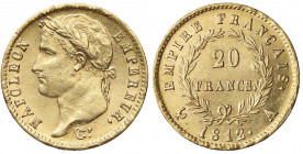ESTERE - FRANCIA - Napoleone I, Imperatore (1804-1814) - 20 Franchi 1812 A - Testa laureata Kr. 695.1 (AU g. 6,43)
bello SPL