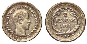 ESTERE - GUATEMALA - Repubblica - 4 Reales 1861 Kr. 135 (AU g. 0,47) Da incastonatura
BB+

Da incastonatura