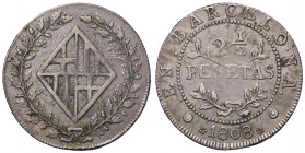 ESTERE - SPAGNA - BARCELLONA - Giuseppe Napoleone (1808-1814) - 2,5 Pesetas 1808 Kr. 68 R AG Segni
BB

Segni