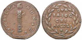 ZECCHE ITALIANE - ASCOLI - Repubblica Romana (1798-1799) - 2 Baiocchi Gig. 2b R (CU g. 17,23)
SPL