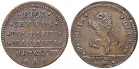 ZECCHE ITALIANE - BOLOGNA - Pio VI (1775-1799) - Baiocco 1796 CNI 341: Munt. 261 var. II R (CU g. 9,62)
SPL