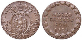 ZECCHE ITALIANE - BOLOGNA - Leone XII (1823-1829) - Mezzo baiocco 1824 A. I Pag. 119; Mont. 11 (CU g. 5,71)
qFDC