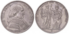 ZECCHE ITALIANE - BOLOGNA - Pio VIII (1829-1830) - Scudo 1830 A. I Pag. 126; Mont. 2 R (AG g. 26,5) Colpetto
SPL

Colpetto