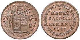 ZECCHE ITALIANE - BOLOGNA - Gregorio XVI (1831-1846) - Mezzo baiocco 1833 A. III Pag. 213; Mont. 219 CU
FDC