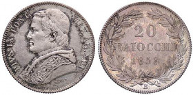 ZECCHE ITALIANE - BOLOGNA - Pio IX (1846-1866) - 20 Baiocchi 1858 A. XIII Pag. 284/a; Mont. 160/161 R AG
FDC