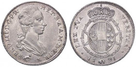 ZECCHE ITALIANE - FIRENZE - Ferdinando III di Lorena (primo periodo, 1790-1801) - 2 Paoli 1791 CNI 4; Mont. 146 RRR (AG g. 5,44)
SPL+