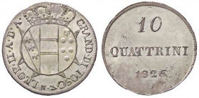 ZECCHE ITALIANE - FIRENZE - Leopoldo II di Lorena (1824-1859) - 10 Quattrini 1826 Pag. 163; Mont. 370 NC (MI g. 1,98)
qFDC