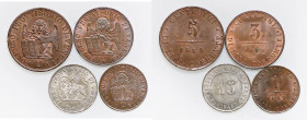 ZECCHE ITALIANE - VENEZIA - Governo Provvisorio (1848-1849) - Serie 1848 e 1849 Gig. 8/9/10/11 MI 15-5-3-1 centesimo Eccezionale insieme
FDC

15-5-...