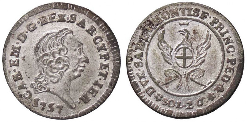 SAVOIA - Carlo Emanuele III (1730-1773) - 2,6 Soldi 1757 Mont. 219 (MI g. 2,57) ...