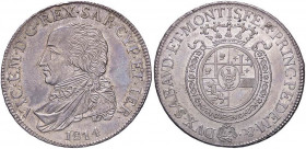 SAVOIA - Vittorio Emanuele I (1802-1821) - Mezzo scudo 1814 Pag. 16; Mont. 3 RR AG
SPL/qFDC