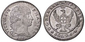 SAVOIA - Vittorio Emanuele I (1802-1821) - 2,6 Soldi 1815 Pag. 19; Mont. 6 R MI Argentatura integra
qFDC

Argentatura integra