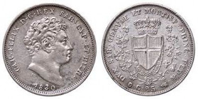 SAVOIA - Carlo Felice (1821-1831) - 25 Centesimi 1830 T (P) Pag. 125a; Mont. 128 RR AG
SPL+
