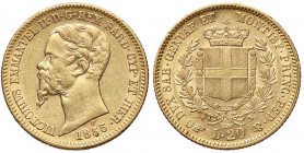SAVOIA - Vittorio Emanuele II (1849-1861) - 20 Lire 1855 T Pag. 347; Mont. 12 AU
qSPL