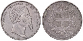SAVOIA - Vittorio Emanuele II Re d'Italia (1861-1878) - 5 Lire 1861 F Pag. 481; Mont. 161 RR AG
BB