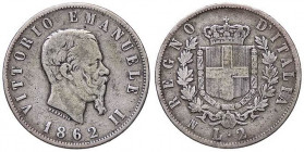 SAVOIA - Vittorio Emanuele II Re d'Italia (1861-1878) - 2 Lire 1862 N Stemma Pag. 505; Mont. 194 RR AG
MB-BB