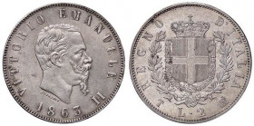 SAVOIA - Vittorio Emanuele II Re d'Italia (1861-1878) - 2 Lire 1863 T Stemma Pag. 507; Mont. 195 NC AG
qFDC