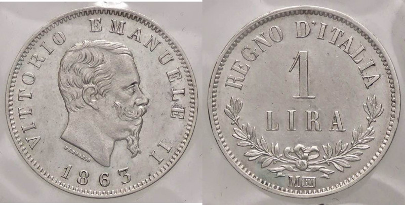 SAVOIA - Vittorio Emanuele II Re d'Italia (1861-1878) - Lira 1863 M Valore Pag. ...